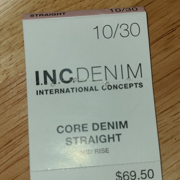 I.N.C. DENIM FAUX LEATHER  MID RISE STRAIGHT LEG BLACK PANTS SIZE 10/30 - Picture 15 of 16